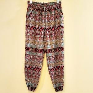 Boho Aztec Print Harem/Jogger Pants